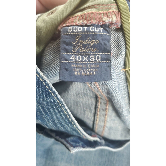 Indigo Palms Bootcut Jeans Mens Blue Medium Wash Denim Measured 40x31 - Picture 6 of 8